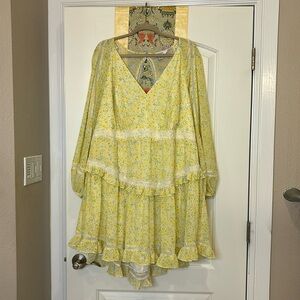 Ever New Curve Backless Balloon Sleeve Tiered Mini Dress